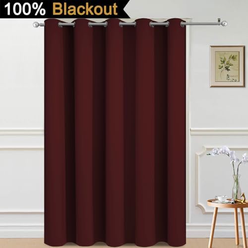 Yakamok Burgundy Red Blackout Patio Door Curtain Panels W70 x L84, 1 Panel - Image 2
