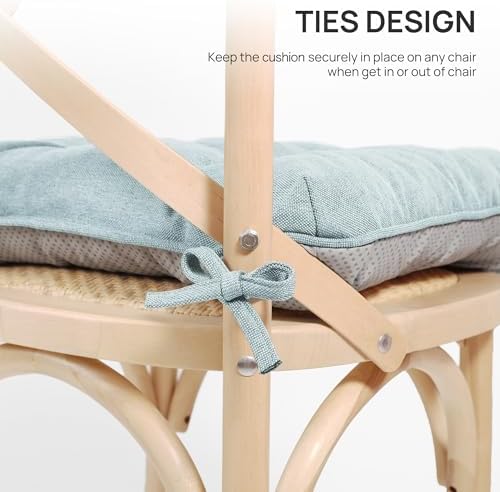 Love's cabin Memory Foam Chair Cushions Set of 4, 19 Inch, Light Blue - Image 5