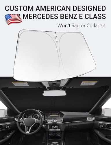 Proadsy Custom Fit 2010-2016 Benz E Class Windshield Sun Shade, Blocks Heat - Image 2
