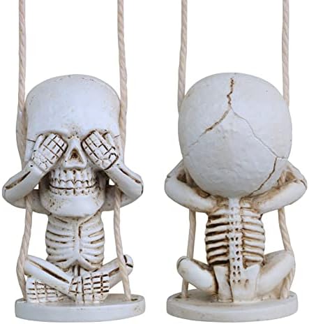 Rear View Mirror Accessories of Swinging Sugar Skull Car Hanging Ornament - Image 3