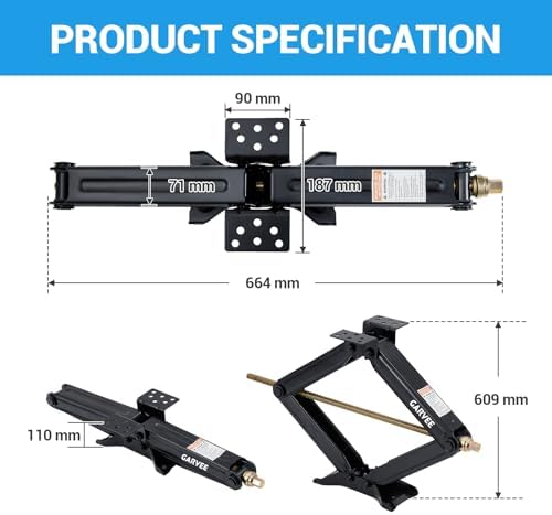 Garvee 4PCS 24" 7500lb Car Scissor Jack - Image 6