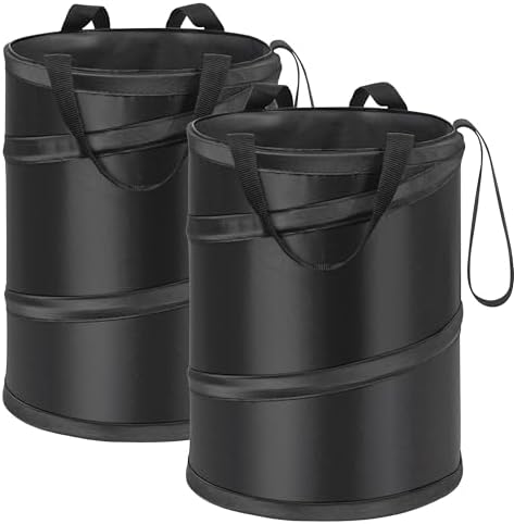 Ginsco 2Packs 4 Gallons New Leakproof Car Trash Can, Large Trash Can Pop-up by Ginsco