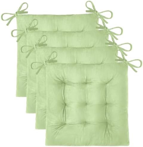 OVOV 4 Pack Chair Cushions for Dining Chairs 15.5"x15.5" Sage Green by OVOV