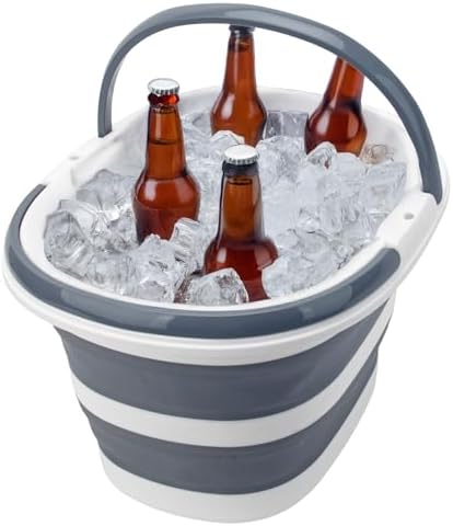 Collapsible Water Bucket with Handle, 10L Foldable Plastic Bucket - Image 7