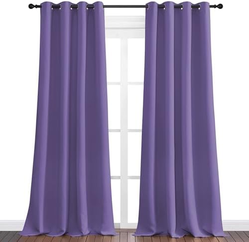 NICETOWN Lilac Purple Blackout Curtains 90" Long - Image 2