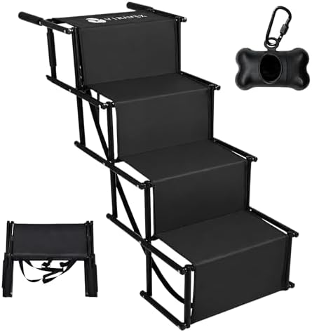 Dog Stairs for Car, Truck & SUV – Foldable Dog Steps for Small & Large Dogs by Unknown
