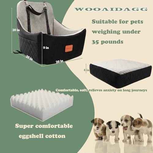 WOOAIDAGG Dog Car Seat for Medium Sized Dog, Pet Travel Car Bed - Image 2
