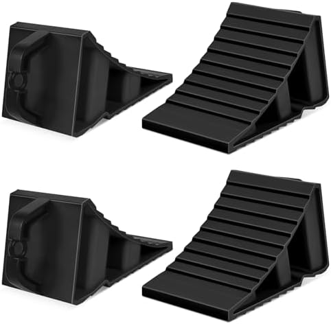 4-Pack Hard Plastic RV Wheel Chocks by KOMOKERU