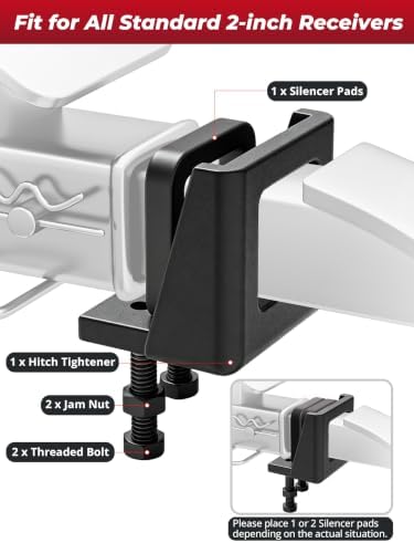 Anti-Rattle Hitch Clamp, 2 Inch Hitch Stabilizer - Image 3