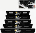 5PCS Smile Car Door Sill Protector, Carbon Fiber Leather Sill Stickers by TnLnYn