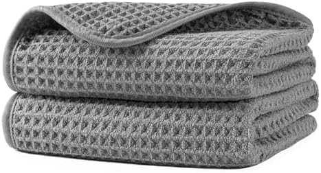 Microfiber Waffle Hand Towels, 2 Pieces, Fast Drying, Lint Free 430 GSM by Unknown