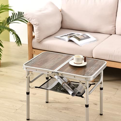 YihuiKo Small Folding Table, Adjustable Height Portable Picnic Table - Image 2