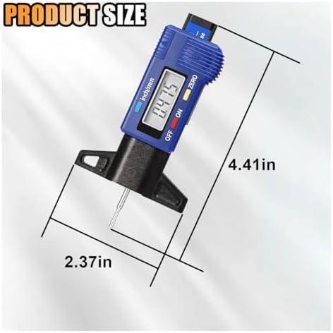 KITUREK LCD Display Tire Tread Depth Gauge, Tire Wear Gauge Tread Checker - Image 2