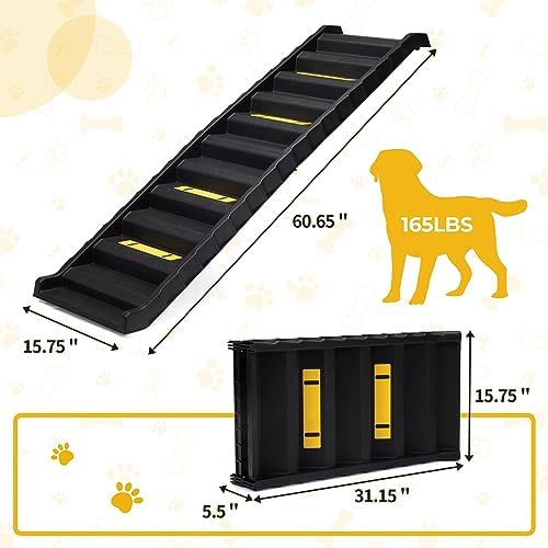 COZIWOW Portable Dog Car Ramps 61" L Folding High Traction Pet Stairs - Image 2