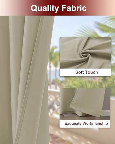 Grommet Outdoor Curtains for Patio Waterproof 8 Pcs 54x84 In Taupe - Image 4