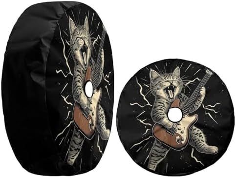 Delerain Cat Playing Guitar Spare Tire Cover - Image 3