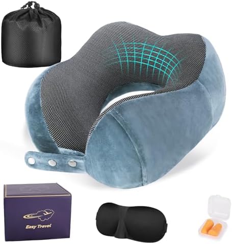 Cirorld Neck Pillow for Traveling, Travel Pillows for Airplanes Light Blue by CIRORLD