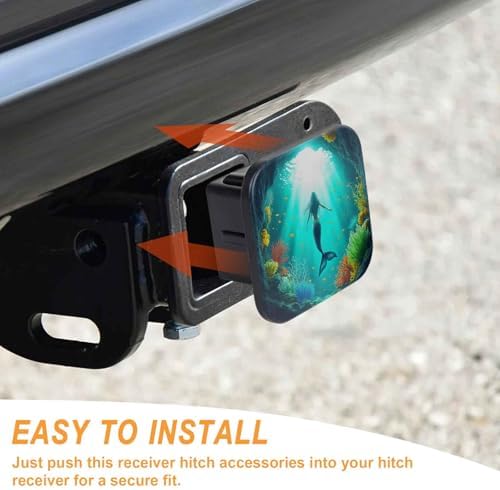 2 Inch Mermaid Ocean Fish Trailer Hitch Cover Rubber Receiver Tube Plug Cap - Image 4