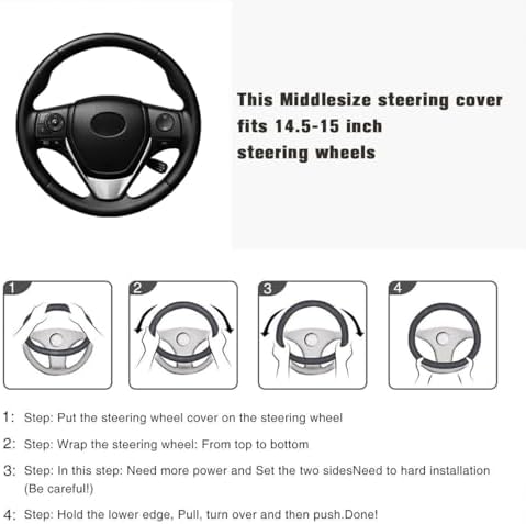 Flying Banner Faux Leather Heavy Duty Inner Ring car Steering Wheel Cover - Image 5