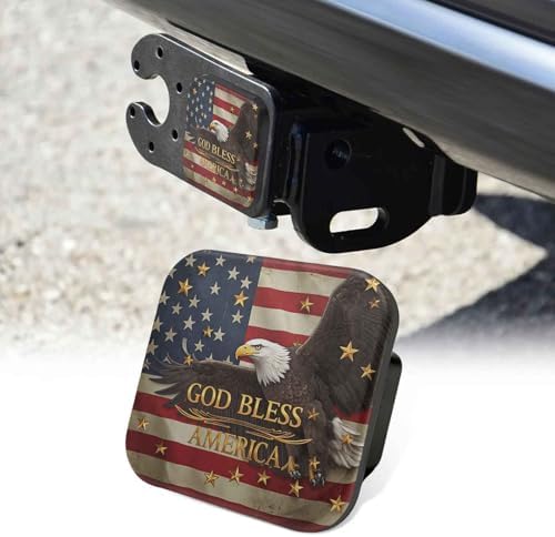 2 Inch American Eagle USA Flag Trailer Hitch Cover Rubber Receiver Tube Plug Cap by Unknown