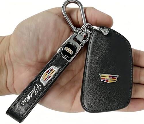 Leather Key Fob Cover for Cadillac, 5 Button Protector Case Compatible - Image 5