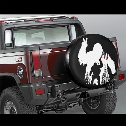 Bigfoot American Flag Spare Tire Cover Wheel Protectors Waterproof Wheel Covers - Image 4