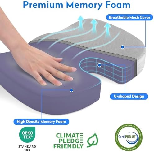 CushZone XXL Memory Foam Seat Cushion - Image 2