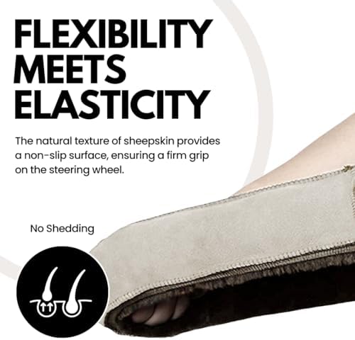 Andalus Brands Luxury Fluffy Car Steering Wheel Covers – Genuine Merino - Image 2