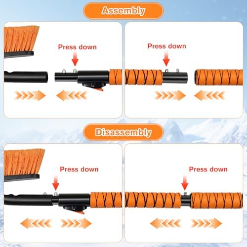 Showvigor Extendable Snow Brush and Ice Scraper - Image 6
