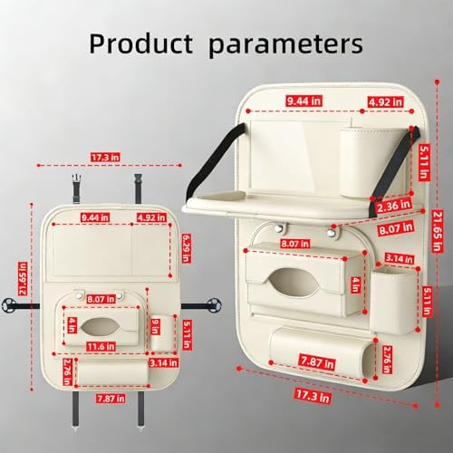 Universal Premium Leather Foldable Car Backseat Organizer - Image 3