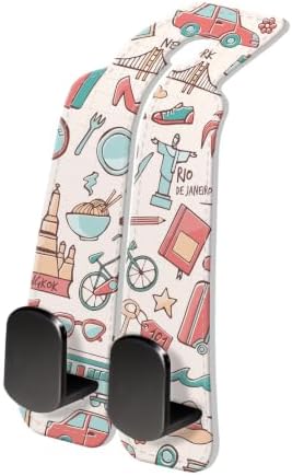 PU Leather Car Seat Hook, Storage Headrest Hanger, Cute Car Backseat Organizer by Unknown