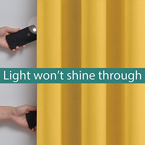 Yakamok Mustard Yellow Blackout Curtains Panels 63 Inches Long - Image 3