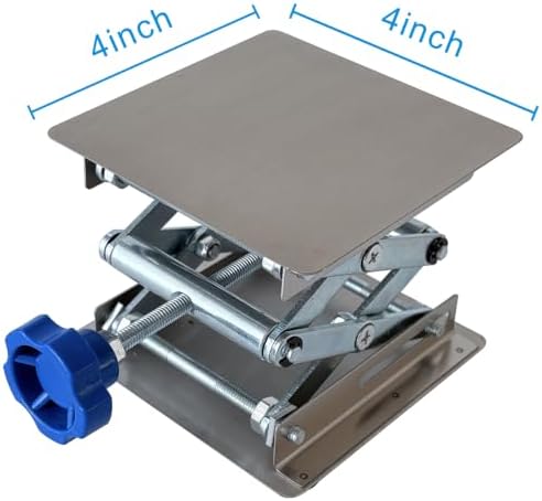 4"x4" Stainless Steel Lab Jack Mini Scissor Lift 6.6lbs Load Capacity - Image 5