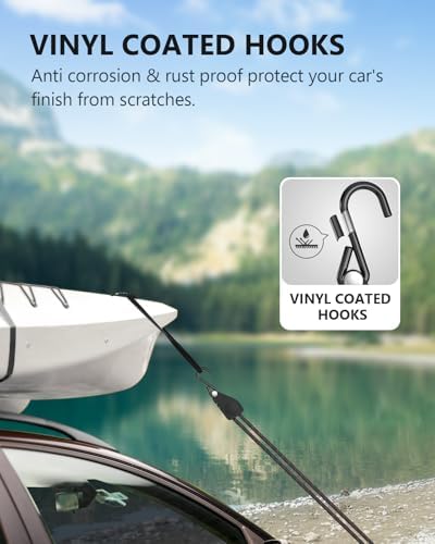 1/4" 12FT Kayak Straps Tie Downs Adjustable Ratchet Tie Down Straps 4 Pack - Image 5