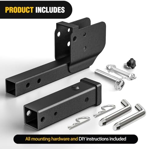 Nilight 2" Folding Trailer Hitch Extender Shank 16.54" | - Image 3