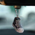 Bling Sneaker Shoe Sparkly Car Hanging Ornament, Cute Crystal Rear View Mirror by YOYLMAL