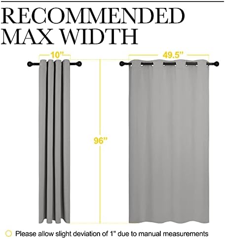 NICETOWN Silver Grey Room Darkening Curtain Panels 96" Long - Image 7