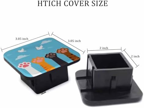 2" Receiver Hitch Cover Cat Paws, Cartoon Animal Dog Paws Cat Claws Sturdy - Image 2