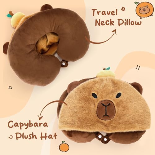 Capybara U-Shaped Travel Pillow - Image 3