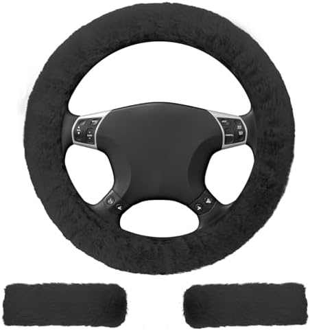 BFXM 3 PCS Fluffy Steering Wheel Cover Set by BFXM