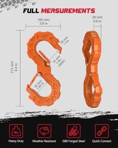 3/8 Tow Hook, Winch Hook for Off-Road Recovery, Towing Shackle 33000 Lbs - Image 5