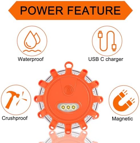 USB Rechargeable LED Road Flares Emergency Lights - Image 6