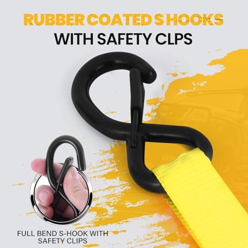 1" x 12' Heavy Duty Ratchet Straps - Image 4