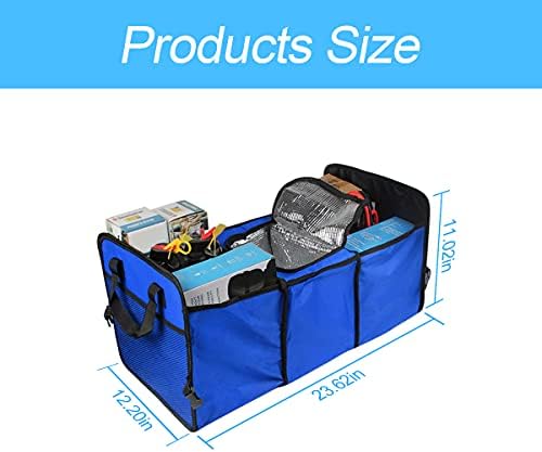 8sanlione Car Trunk Organizer, 3 Compartments, Insulated Section - Image 2