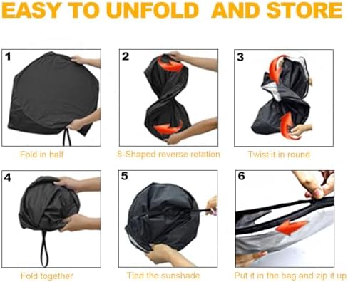Foldable Front Windshield Sunshade fit - Image 4