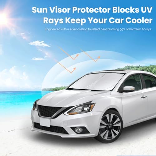 Windshield Sunshade for Nissan Sentra 2013 2014-2019 Front Window Sun Shade - Image 5