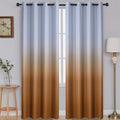 SimpleHome Ombre Gradient Burnt Orange White to Gray Curtains Bedroom 84L by SimpleHome