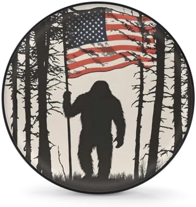 Rv Spare Tire Cover Wheel Bigfoot Forest Flag Tire Covers Wheel Protectors by FengQuGou