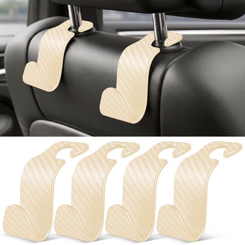 SINGARO Universal 4 Pack Car Seat Headrest Purse Hook, Carbon Fiber Back Seat by SINGARO