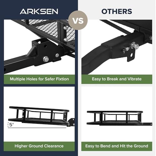 ARKSEN 60" x 23" x 5.5" Folding Hitch Cargo Carrier w/500D Bag&Straps - Image 7